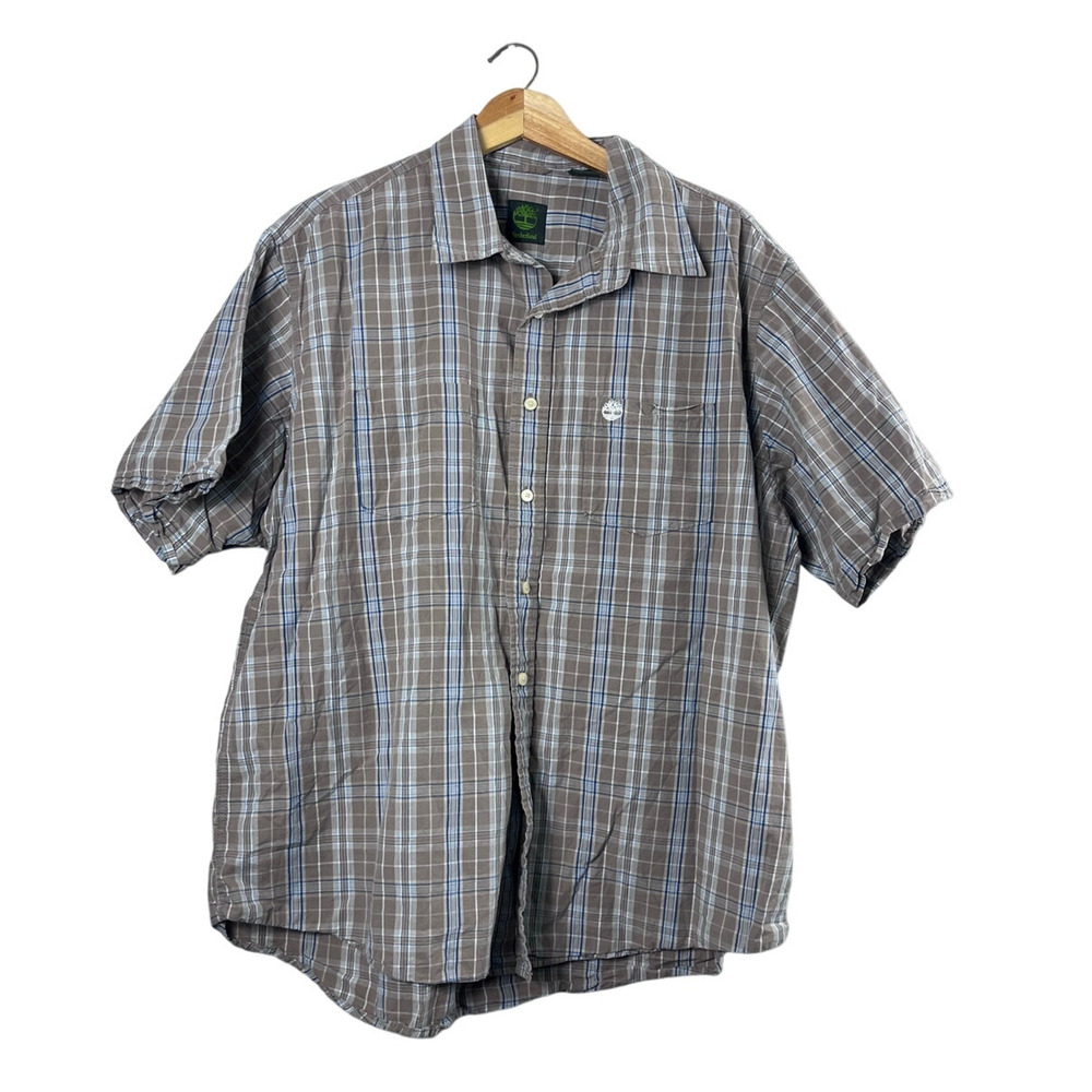 Men's Plaid Timberland Button Up Shirt XL